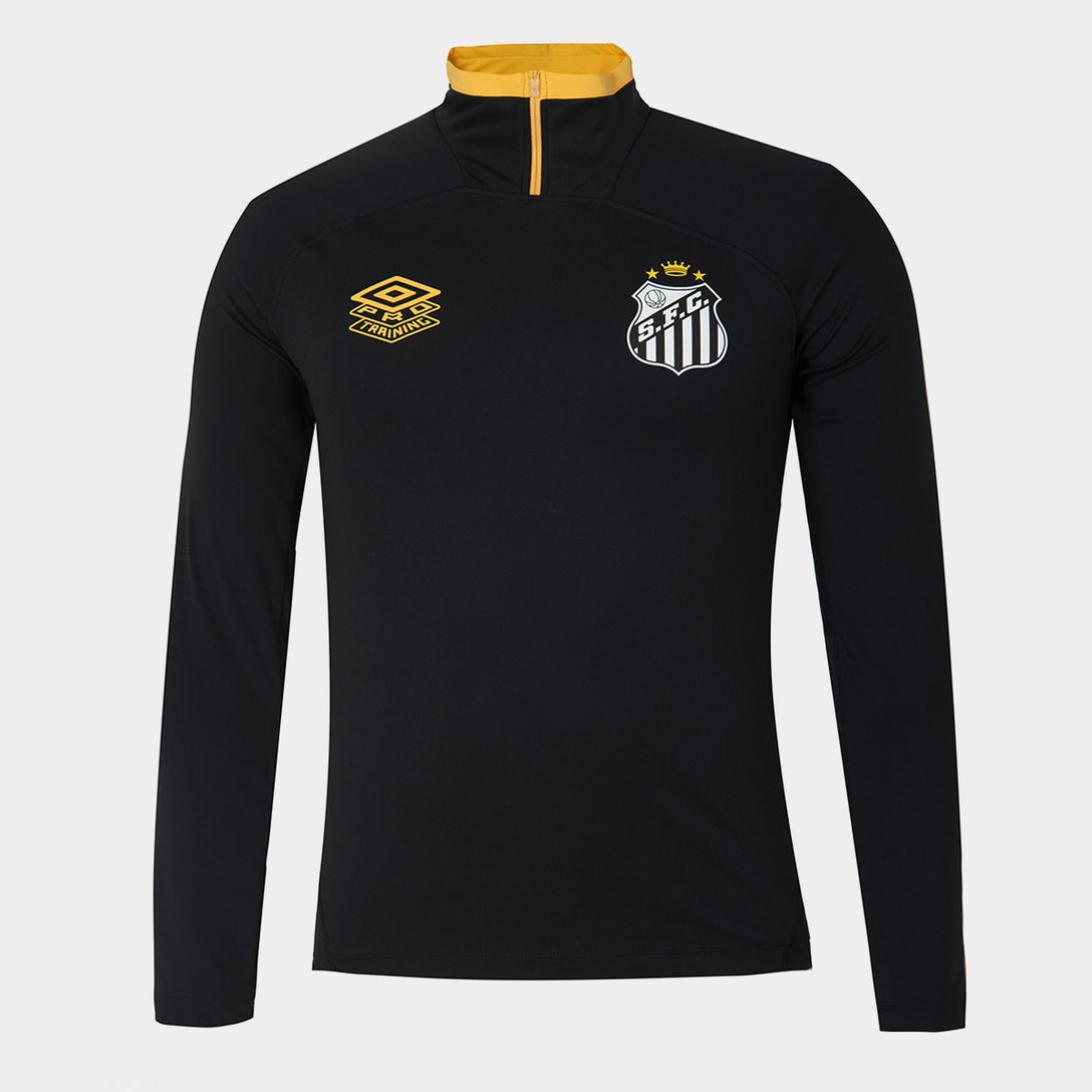 Blusa Santos 25/26 Treino Umbro Masculina - Preto+Amarelo